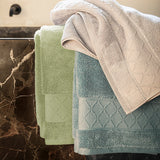 Caresse Blue Ice Bath Collection by Le Jacquard Français Bath Mat 24" x 31" Blue Ice at FIG LINENS AND HOME 6