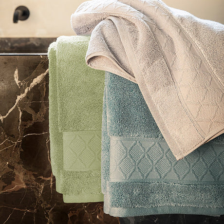 Caresse Blue Ice Bath Collection by Le Jacquard Français Bath Mat 24" x 31" Blue Ice at FIG LINENS AND HOME 6