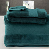 Caresse Dark Green Bath Collection by Le Jacquard Francais Bath Sheet 35" X 59" Dark Green at FIG LINENS AND HOME 3