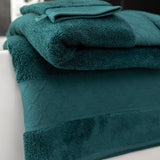 Caresse Dark Green Bath Collection by Le Jacquard Francais Bath Sheet 35" X 59" Dark Green at FIG LINENS AND HOME 2