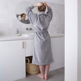 Caresse Pebble Gray Robe by Le Jacquard Francais at Fig Linens and Home - Lifestyle 2