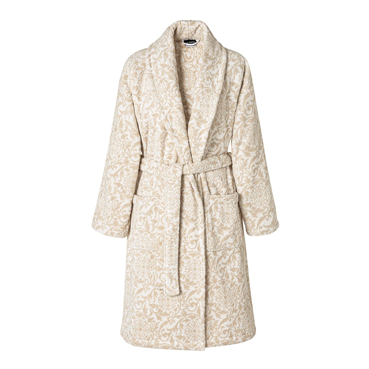 Charme Bath Robes by Le Jacquard Francais - Ivory Creme Shawl-Collar Cotton Terry Robe