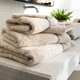 Charme Crème Bath Towels and Tub Mats by Le Jacquard Francais at Fig Linens and Home - View 2