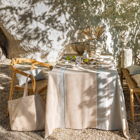 Dune Beige Tablecloth by Le Jacquard Francais at Fig Linens and Home 1