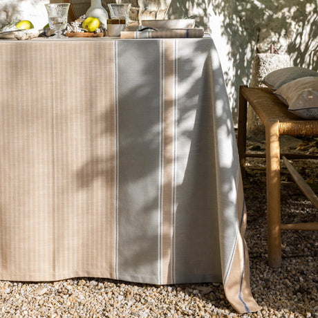 Dune Beige Tablecloth by Le Jacquard Francais at Fig Linens and Home 3