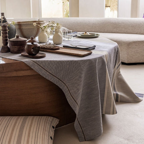 Dune Blue Tablecloth by Le Jacquard Francais at Fig Linens and Home 4