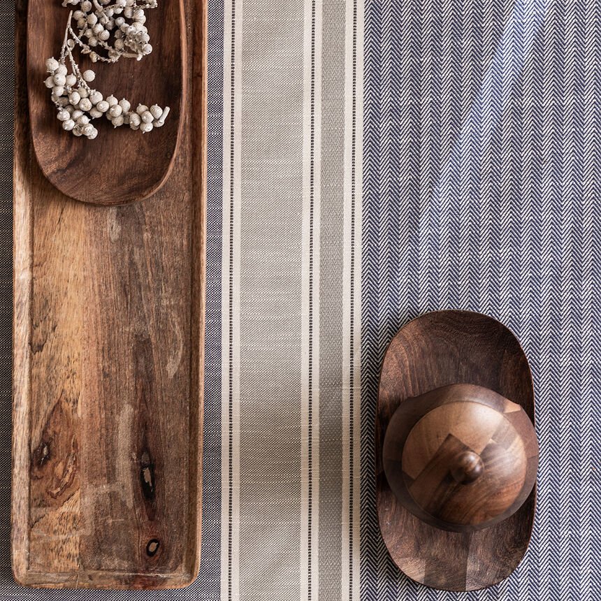 Dune Blue Tablecloth by Le Jacquard Francais at Fig Linens and Home 5