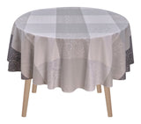 Fleurs de Kyoto Coated Table Linens in Mist - Round Tablecloth at Fig Linens and Home