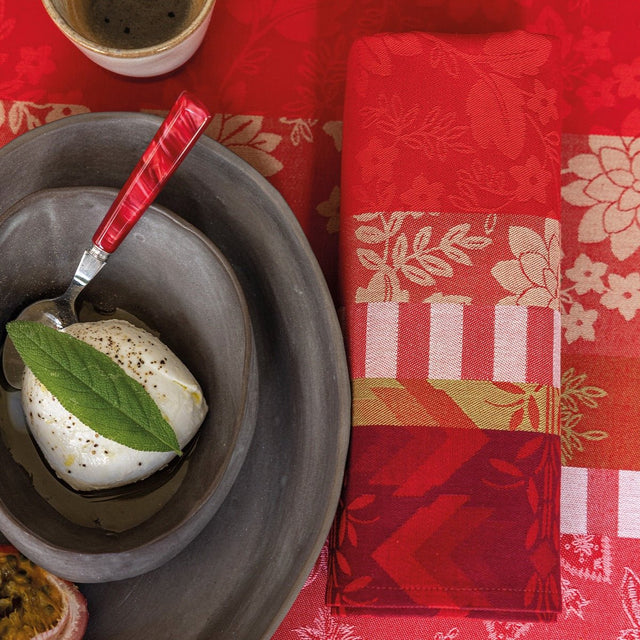 Gipsy Red Napkins | Cloth Napkins by Le Jacquard Français at Fig Linens and Home 1