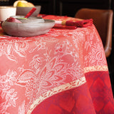Gipsy Red Tablecloth By Le Jacquard Francais - Detail View of Table Linens
