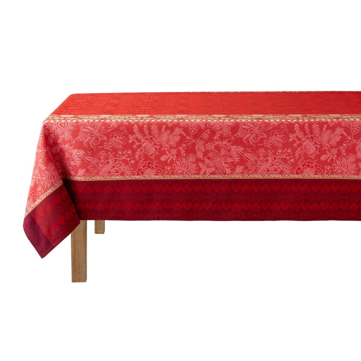 Gipsy Red Tablecloth By Le Jacquard Francais 69x98 at Fig Linens and Home