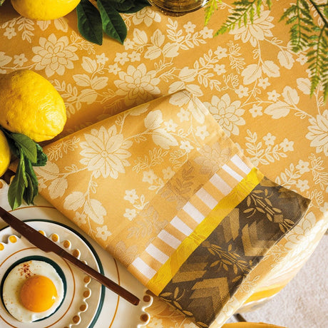 Gipsy Yellow Napkins | Cloth Napkins by Le Jacquard Français at Fig Linens and Home 1