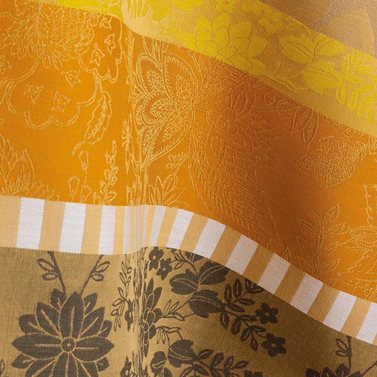Gipsy Yellow Tablecloth | Le Jacquard Francais at Fig Linens and Home - Detail of Fabric