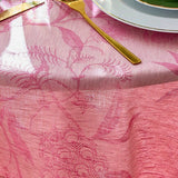 L'Orangerie Pink Tablecloth by Le Jacquard Français at Fig Linens and Home - View 4