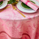 L'Orangerie Pink Tablecloth by Le Jacquard Français at Fig Linens and Home - View 3