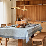 Manor Lane Blue Tablecloth by Le Jacquard Français