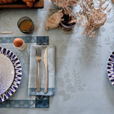 Manor Lane Blue Tablecloth by Le Jacquard Français