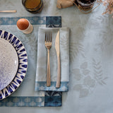 Manor Lane Enduit Blue Coated Placemat by Le Jacquard Français