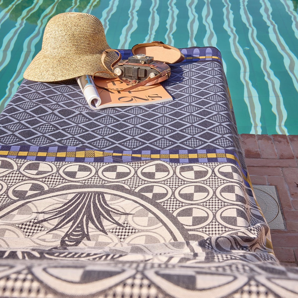 Palmeraie Beach Towel by Le Jacquard Français at Fig Linens and Home - Lifestyle 2
