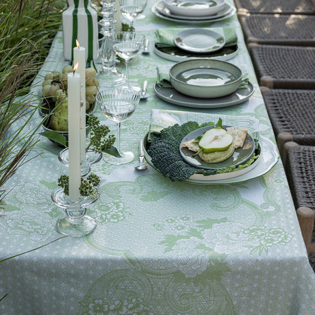 Promenade Impériale Jade Green Tablecloths by Le Jacquard Francais at Fig Linens and Home - View 3