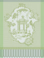 Promenade Impériale Jade Green Tea Towel by Le Jacquard Francais at Fig Linens and Home