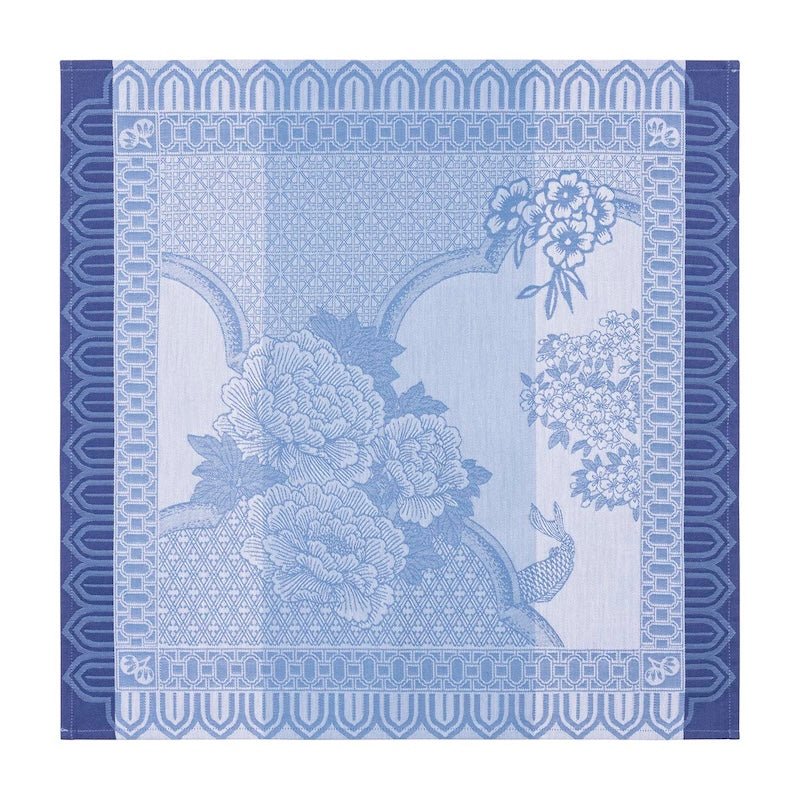 Promenade Impériale Lapis Blue Napkins by Le Jacquard Francais at Fig Linens and Home 1