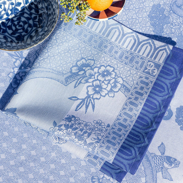 Promenade Impériale Lapis Blue Napkins by Le Jacquard Francais at Fig Linens and Home 2