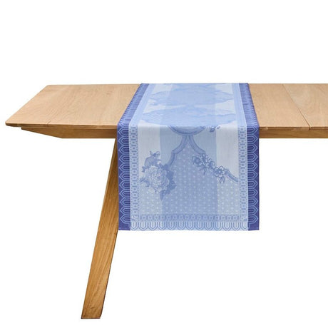 Promenade Impériale Lapis Blue Table Runner by Le Jacquard Francais at Fig Linens and Home