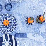 Promenade Impériale Lapis Blue Tablecloths by Le Jacquard Francais at Fig Linens and Home - Detail 2