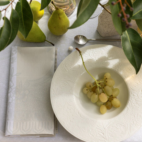 Promenade Impériale Nacre Grey Napkins by Le Jacquard Francais at Fig Linens and Home 3