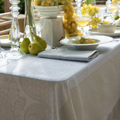 Promenade Impériale Nacre Grey Tablecloths by Le Jacquard Francais at Fig Linens and Home - View 3