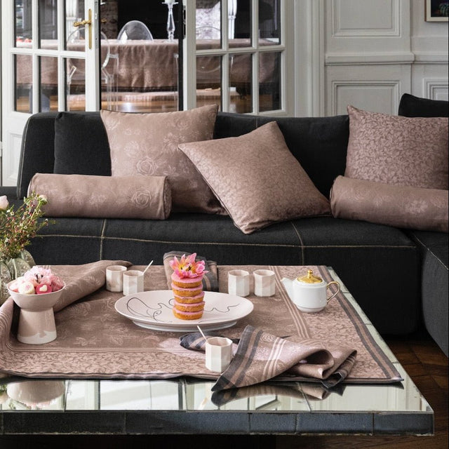 Romance Pink Cushion Cover by Le Jacquard Francais at Fig LInens and Home 1