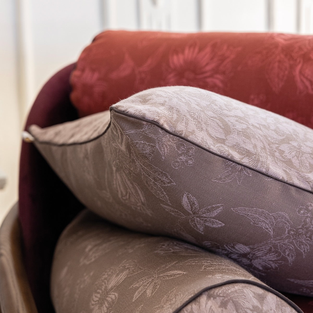 Romance Pink Cushion Cover by Le Jacquard Francais at Fig LInens and Home 3