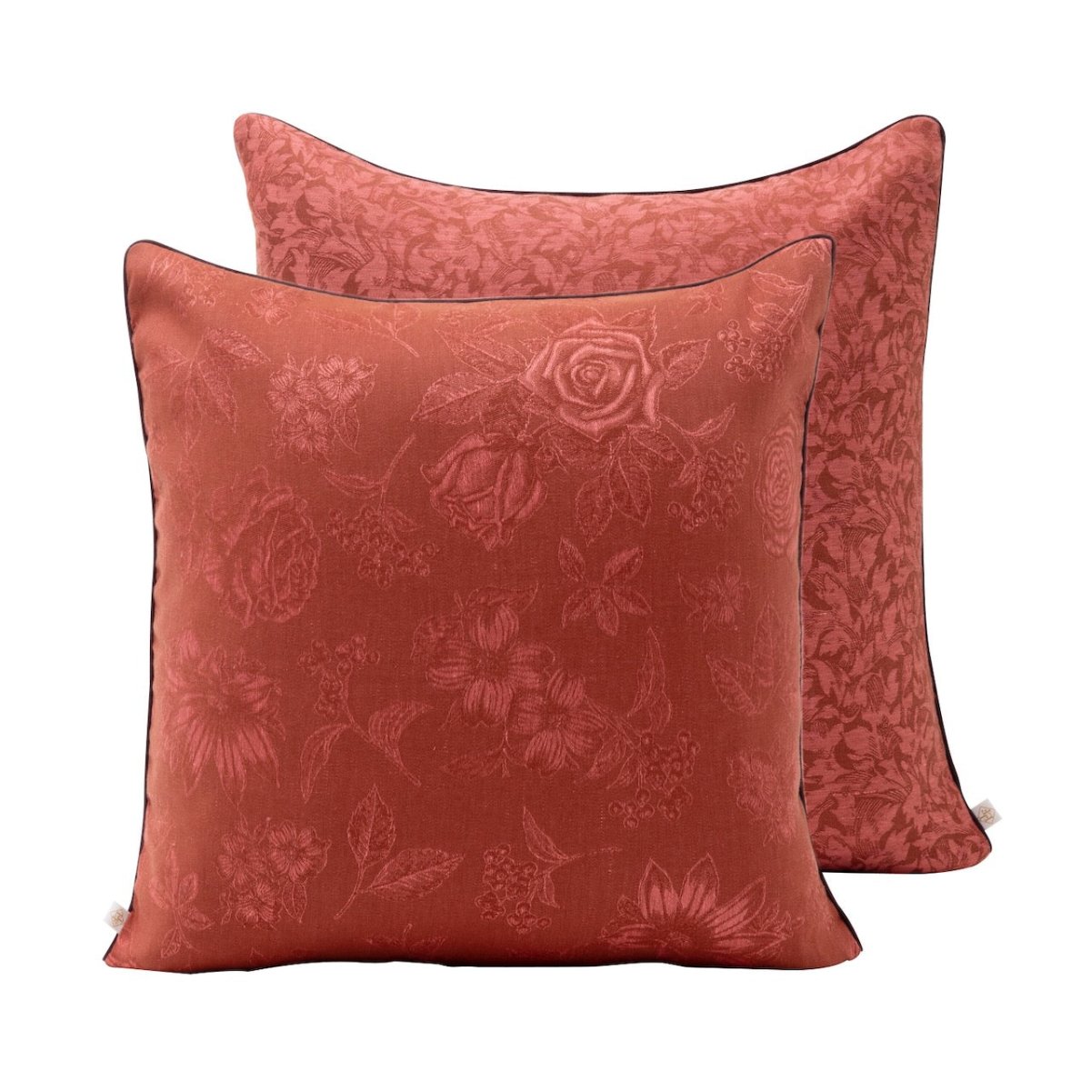 Romance Red Cushion Cover By Le Jacquard Francais at Fig LInens and Home 20x20 Square Pillow
