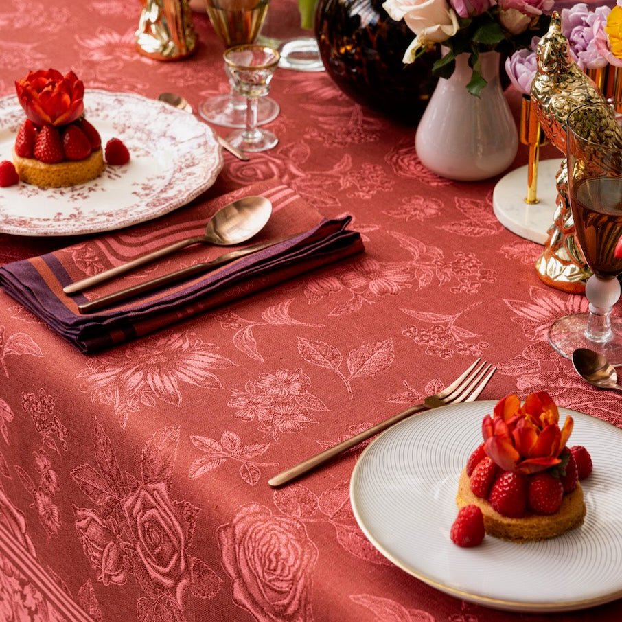 Romance Red Napkin By Le Jacquard Francais | Cloth Napkins at Fig Linens and Home 4
