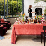 Romance Red Tablecloths By Le Jacquard Francais | Red Table Linens at Fig Linens and Home 7