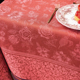 Romance Red Tablecloths By Le Jacquard Francais | Red Table Linens at Fig Linens and Home 4