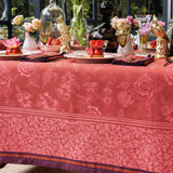 Romance Red Tablecloths By Le Jacquard Francais | Red Table Linens at Fig Linens and Home 2
