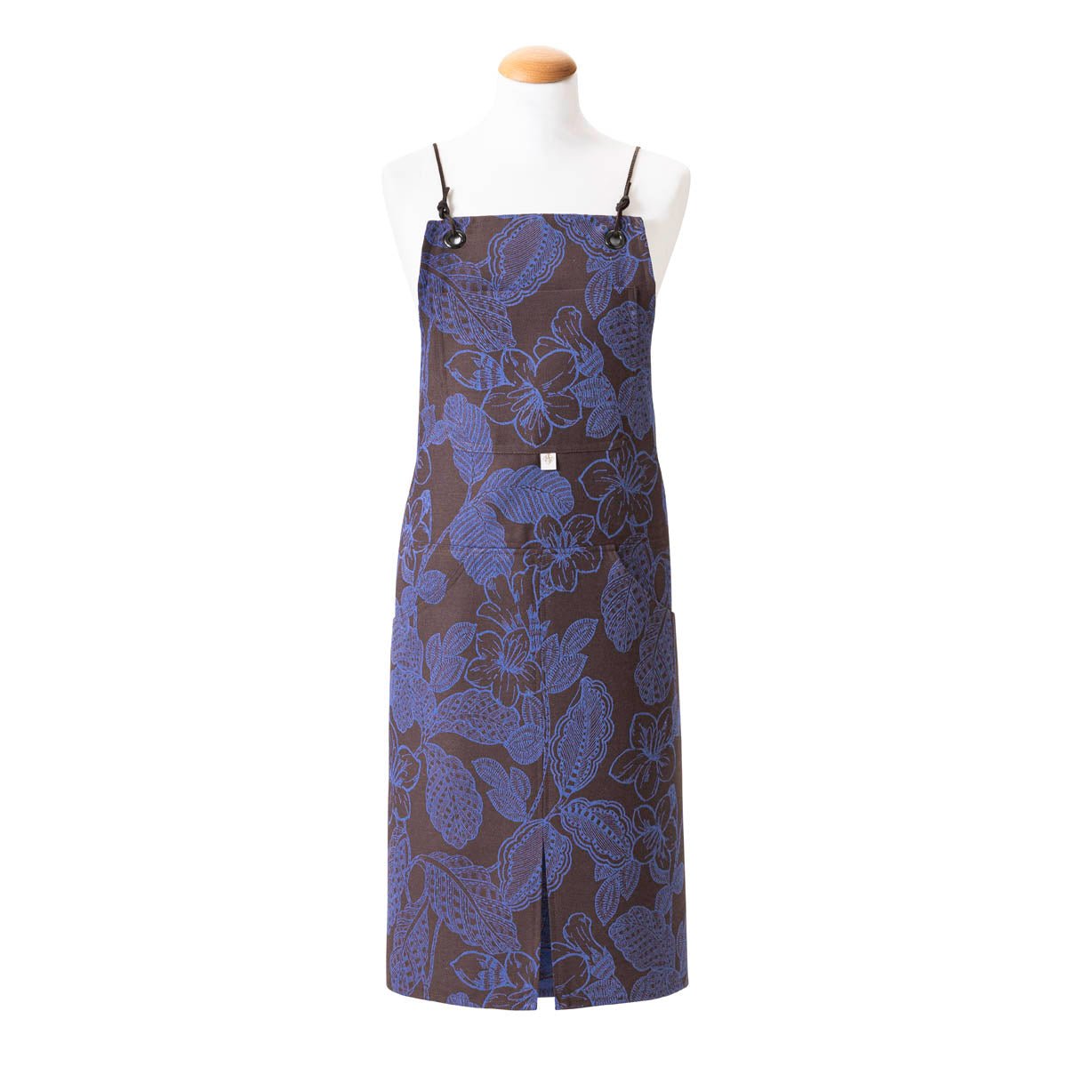 Sulawesi Blue Apron by Le Jacquard Français at Fig Linens and Home - Front View