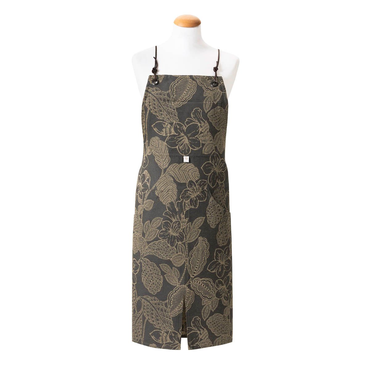 Sulawesi Green Apron by Le Jacquard Français at Fig Linens and Home - Front View