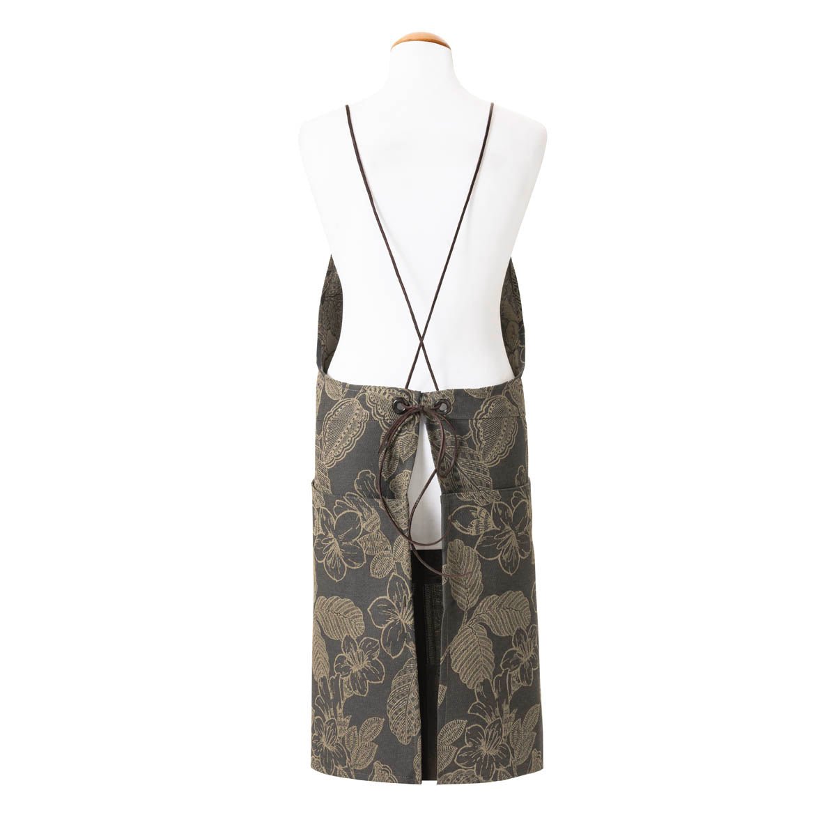 Sulawesi Green Apron by Le Jacquard Français at Fig Linens and Home - Back View
