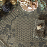 Le Jacquard Français Sulawesi Green Tablecloth at Fig Linens and Home - Lifestyle View 4