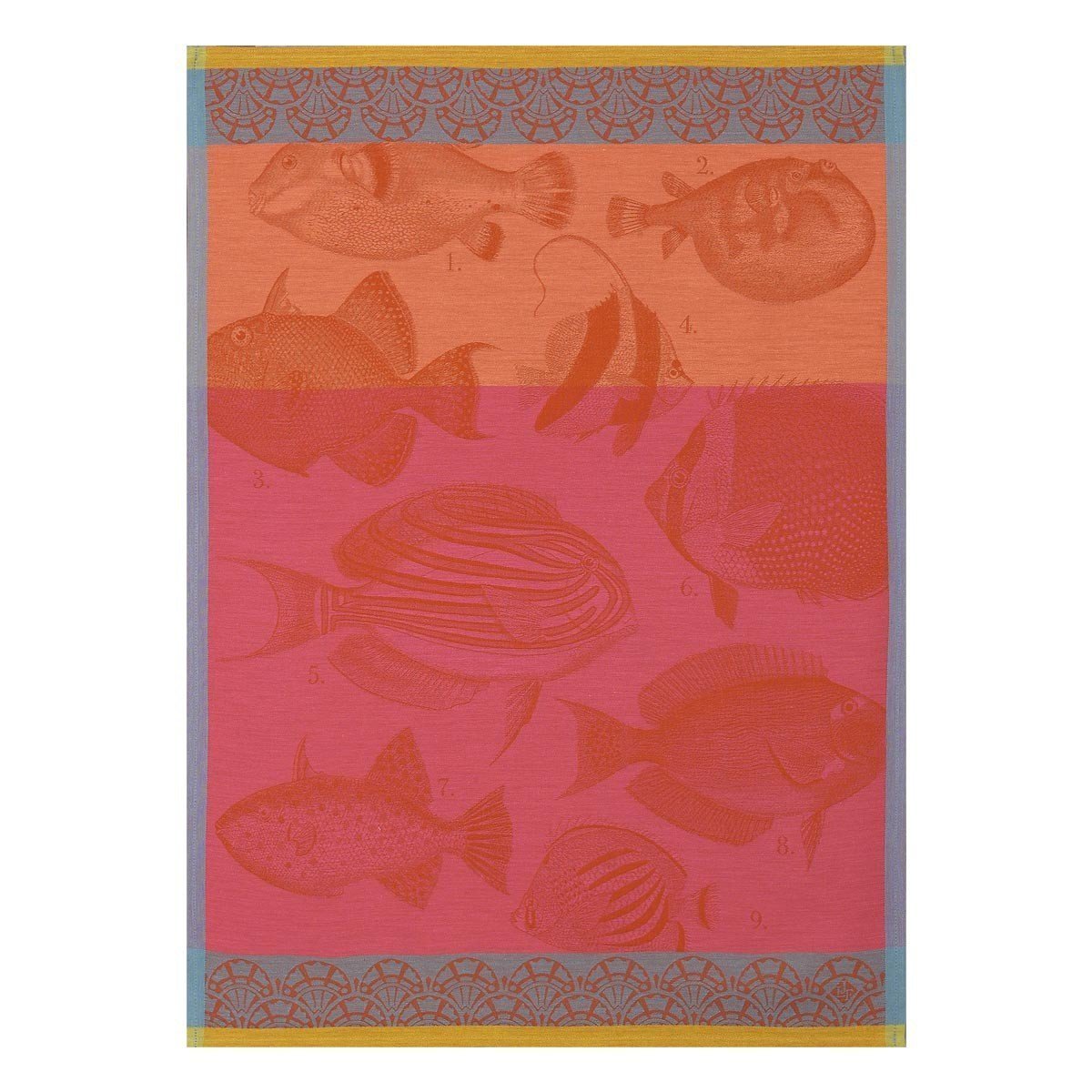 Moorea Coral Tea Towel 4 by Le Jacquard Francais
