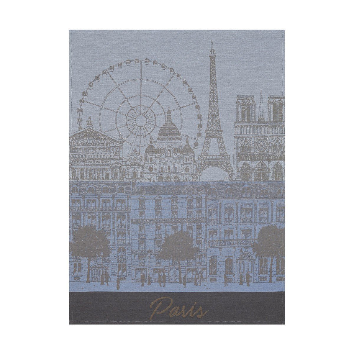 Le Jacquard Français Paris Panorama Azure Tea Towel by Le Jacquard Français - 24" x 31" Tea Towels - Set of 4 Azure at FIG LINENS AND HOME - 1