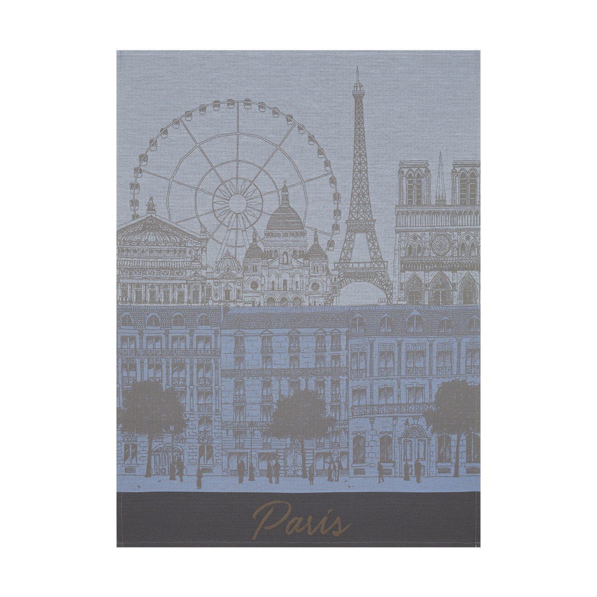 Paris Panorama Azure Tea Towel by Le Jacquard Français