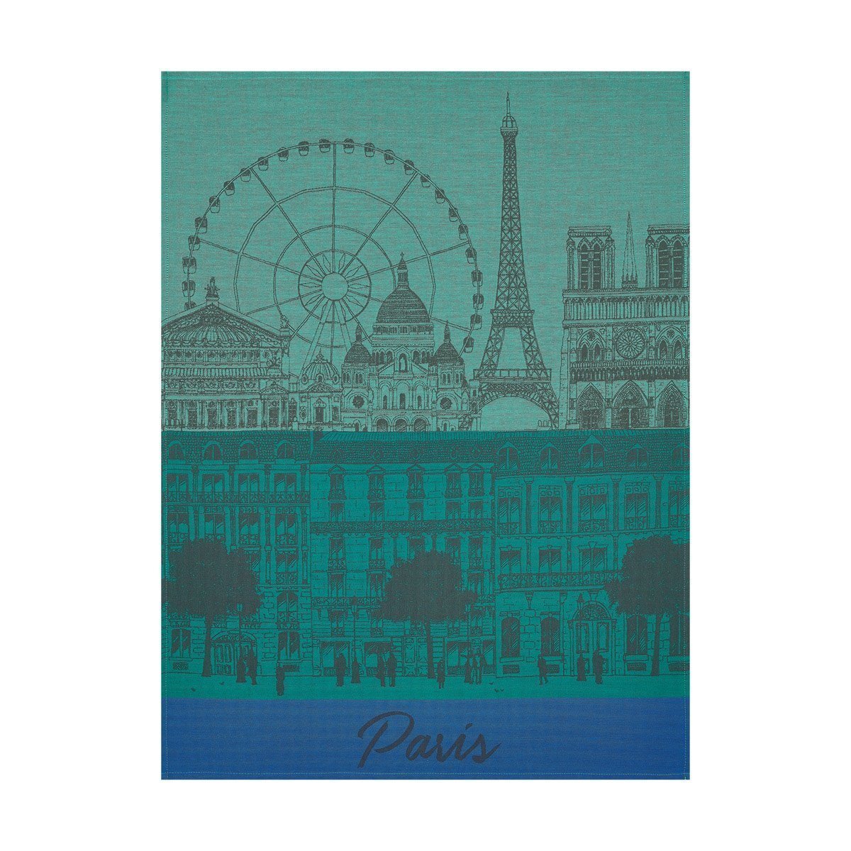 Le Jacquard Français Paris Panorama Garden Tea Towel by Le Jacquard Français - 24" x 31" Tea Towels - Set of 4 Garden at FIG LINENS AND HOME - 1