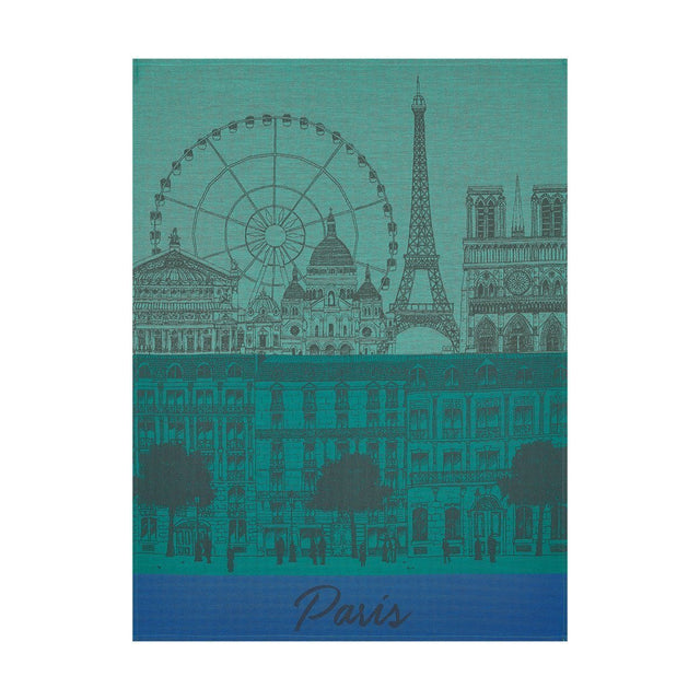 Le Jacquard Français Paris Panorama Garden Tea Towel by Le Jacquard Français - 24" x 31" Tea Towels - Set of 4 Garden at FIG LINENS AND HOME - 1