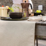 Vegetal Mood Cajou Beige Tablecloth By Le Jacquard Francais at Fig Linens and Home 1