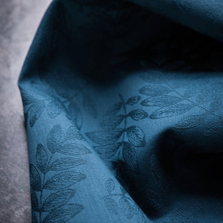 Vegetal Mood Myrtille Blue Tablecloth By Le Jacquard Francais at Fig Linens and Home 3