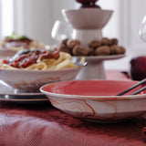 Vegetal Mood Goji Red Tablecloth By Le Jacquard Francais at Fig Linens and Home 4